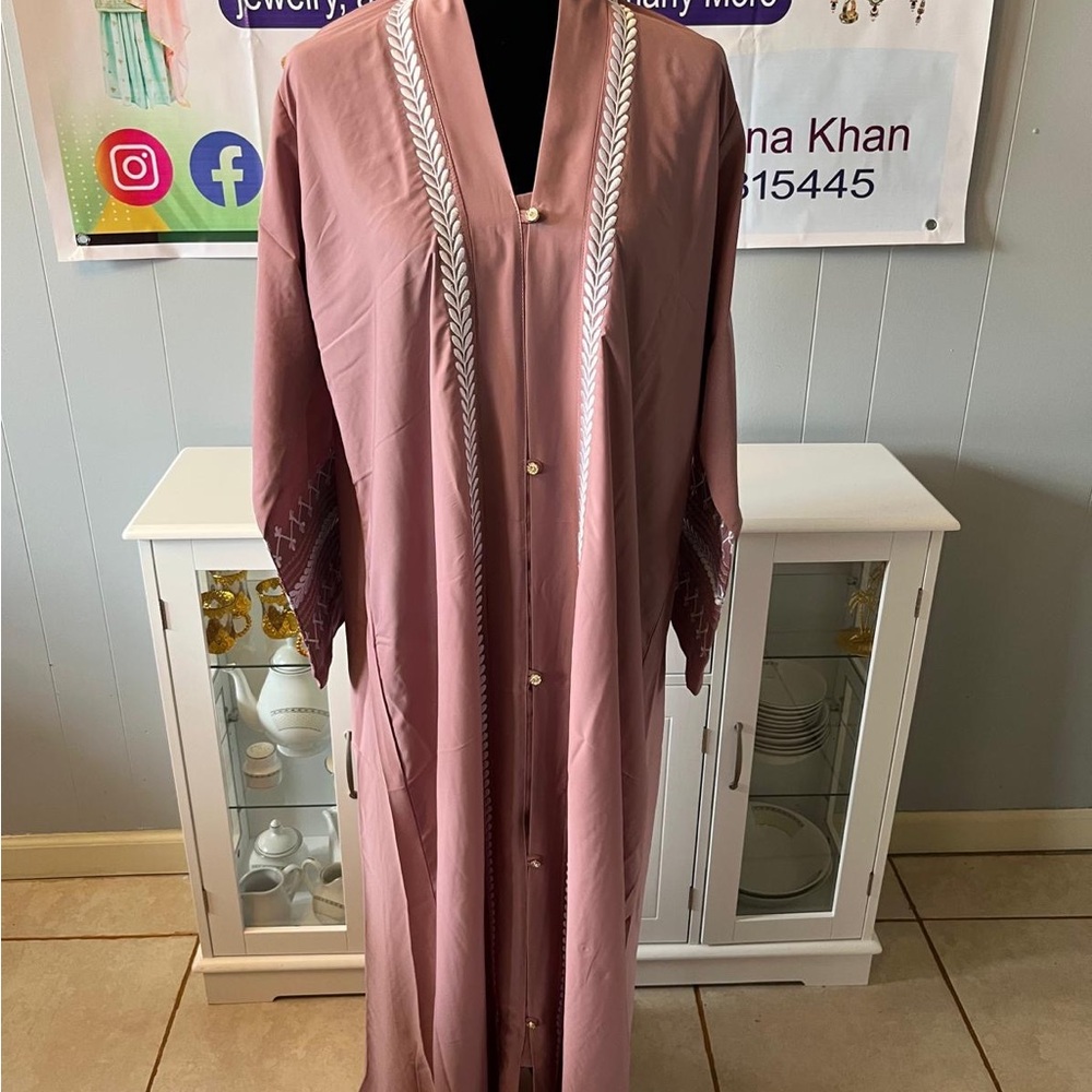 Elegant Pink open abaya